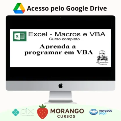 Imagem do rateio do curso Macros e VBA Excel - Alessandro Trovato